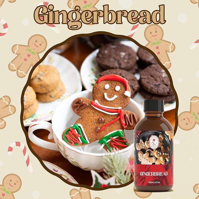 Winter Gingerbread Essential Oil 120ml (4 Fl Oz), Natural Holiday Fragrance Oils for Aromatherapy Essential Oil Diffuser, Fragrance Lamps Humidifier, Massage, Candle Making