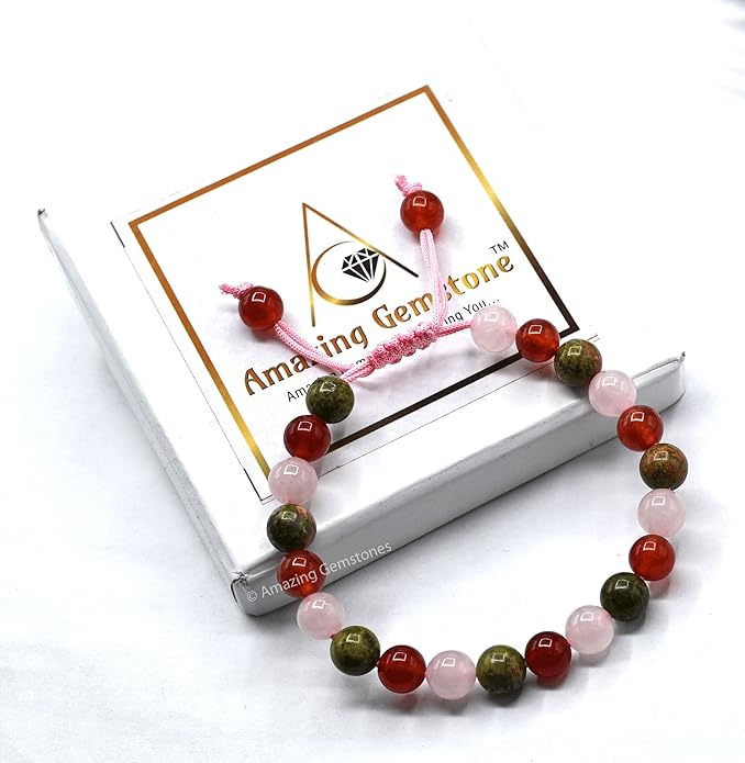 Natural Healing Crystal Bracelet for Women - Mens Bracelet Energy Balancing Gemstones Set - Adjustable Stone Bead Bracelet for Men and Women - Chakra Crystal Therapy Accessory, Meditation