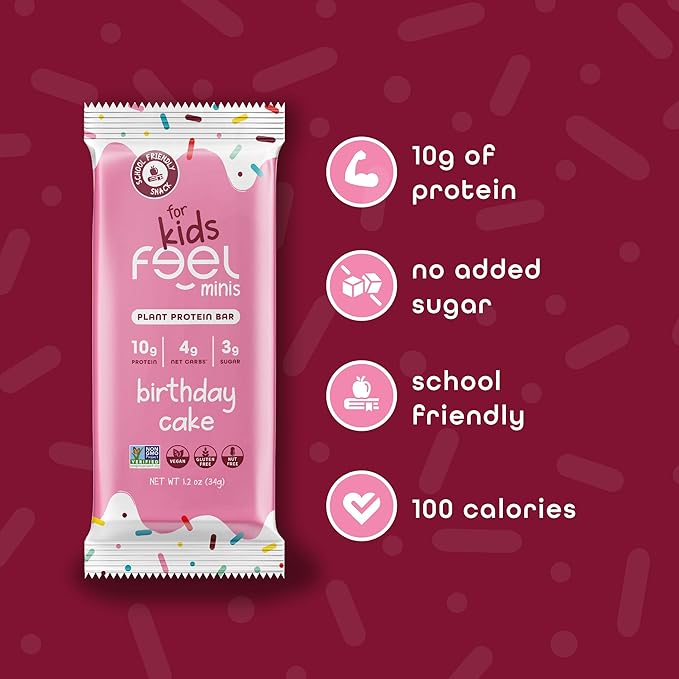 FEEL Kids Protein Bars Minis | Variety Pack | 10g Plant Protein | 100 Calories | No Added Sugar | Daily Veggies | Gluten Free, No Nuts, No Soy, No Dairy, No Grains (Pack of 12)