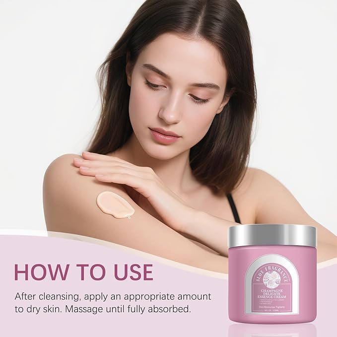 Champagne Lift & Firming Body Cream,Deeply Moisturizing Nourishing Dry Skin Anti-Aging Firming Body Cream.(Aloe Fragrance)