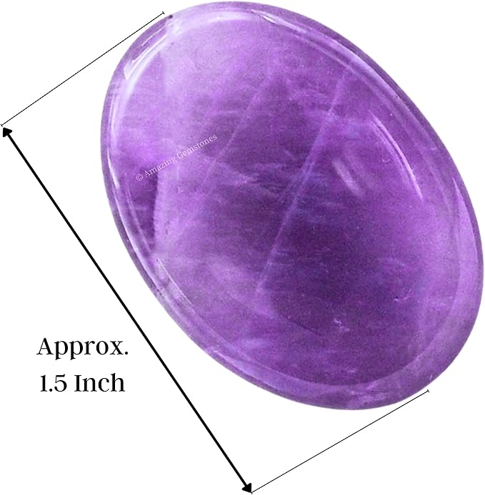 Amazing Gemstone Amethyst Worry Stone, Healing Crystals - Piedra Crystal Fidget for Gift, Meditation, Calming, Relaxation, Stress Relief