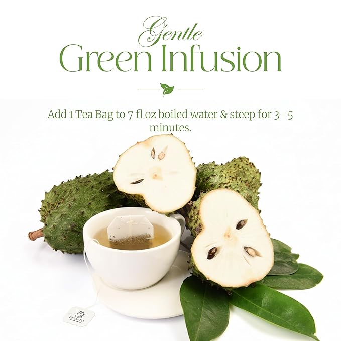 50 PACK Soursop Leaves Tea Bags – Individual Wrapped Tea Bags – All Natural Herbal Tea | Caffeine Free | No Preservatives, No Sugar - Rich In Antioxidants