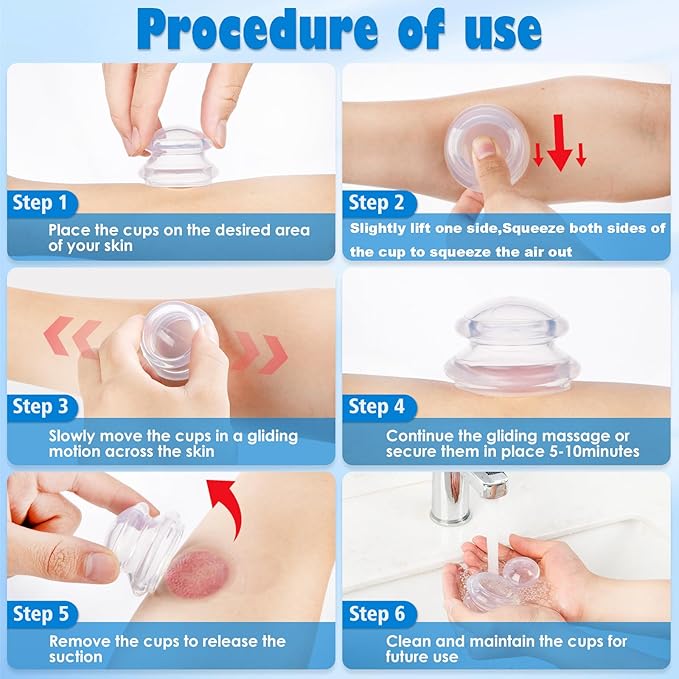 7Pcs Cupping Therapy Set-Professional Silicone Cupping, Suitable for Facial Body Massage/Deep Myofascial Release/Pain Relief/Muscle Relaxation & More (Black,7pcs)