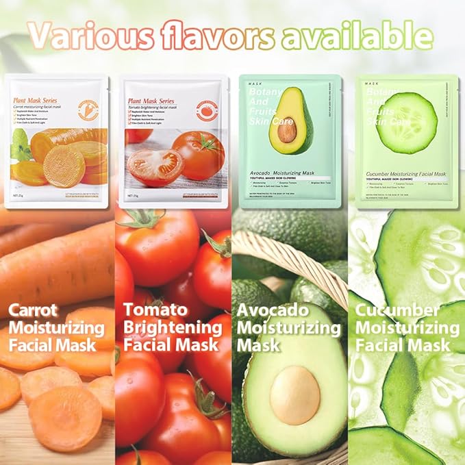 evpct 12Pack Kids Face Masks for Kids Girls Spa, Girls Kids Facial Spa Day Slumber Sleepover Birthday Party Favors Supplies Kit for Girl, Kid Friendly Facial Face Sheet Masks Bulk Skincare for Kid, B4