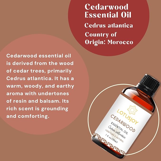 Cedarwood Essential Oil for Diffuser Room Spray Household - 1 Oz