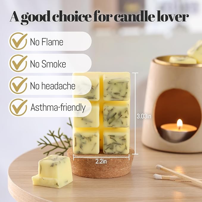 DEVI Scented Wax Melts, Natural Soy Wax Cubes Strong Scent -Citronella - Long Lasting Scented Melts for Warmer,4 Pack(24-Cubes)