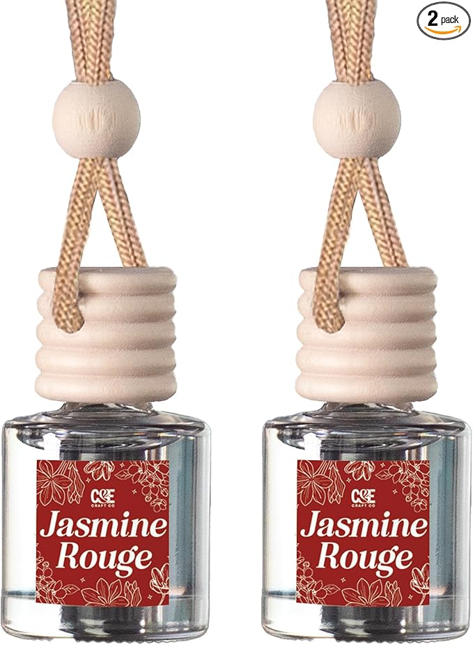 CANDECraftCo Car Air Hanging Fragrance Oil, Car Auto Freshener for Essential Oils, Scents Fragrance Aromatherapy Automobile Diffuser, Long Lasting (Jasmine Rouge)