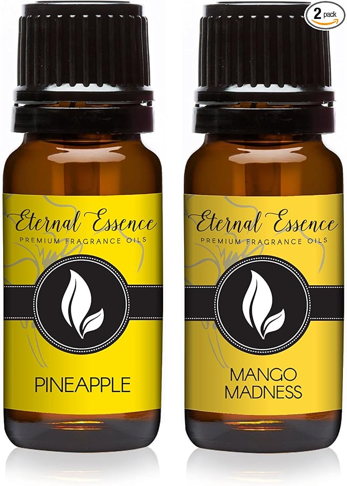 Eternal Essence Oils 2 Pack 10ml Premium Fragrance Oil - Pineapple & Mango - for Candle, Soap Making, Aromatherapy, Diffusers, Home Care, & Humidifiers