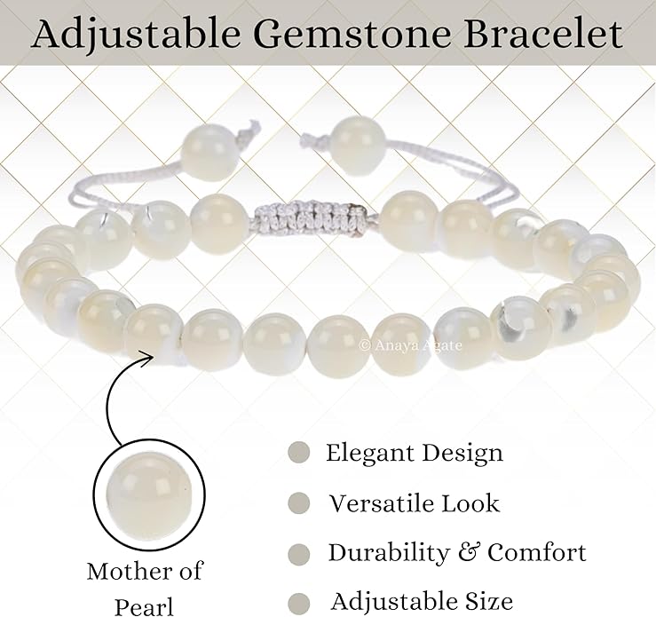 Energy Protection Crystal Handmade Adjustable Bead Bracelet Perfect for Men, Women’s Gift - Gemstone Healing Stretch Bracelet Pulsera Para Hombre Mujer Stocking Stuffer