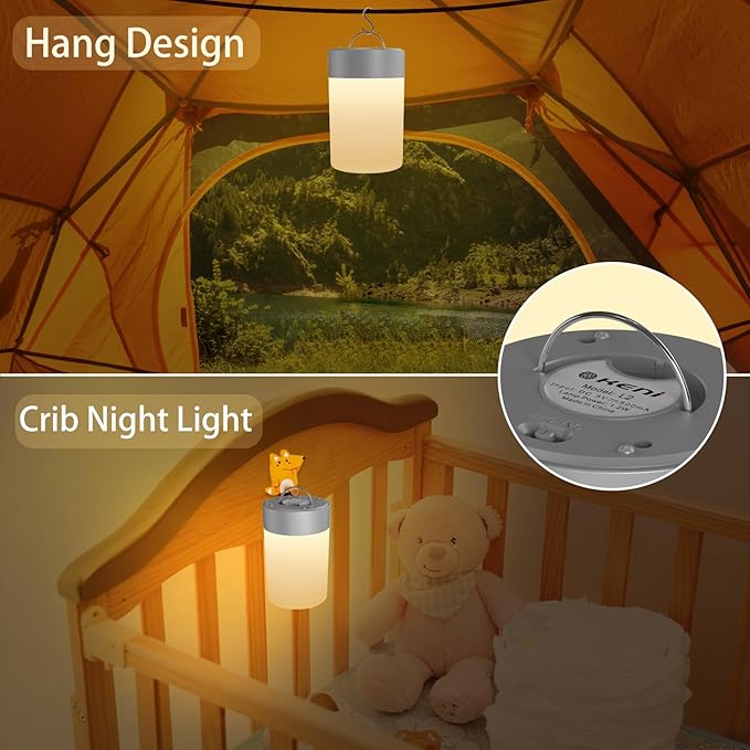 G Keni Nursery Baby Night Light for Kids, Portable LED Touch Night Lamp for Kids and Adult, Breastfeeding, Sleep Aid, USB Rechargeable Nursing Lamp, Bedside Dimmable Warm Night Light (2 Pack)