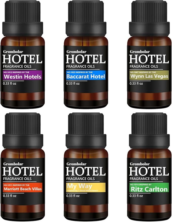 Essential Oils Set-Hotel Collection Diffuser Oil Gift Set,Premium Essential Oil for Diffusers, Home Care, Fragrance, Humidifiers (Hotel-6Pcs Set)