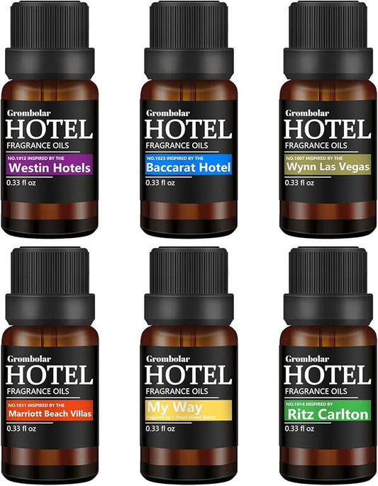 Essential Oils Set-Hotel Collection Diffuser Oil Gift Set,Premium Essential Oil for Diffusers, Home Care, Fragrance, Humidifiers (Hotel-6Pcs Set)