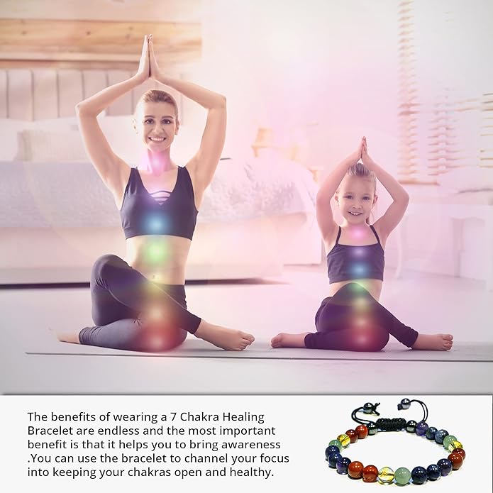 Energy Protection Crystal Handmade Adjustable Bead Bracelet Perfect for Men, Women’s Gift - Gemstone Healing Stretch Bracelet Pulsera Para Hombre Mujer Stocking Stuffer