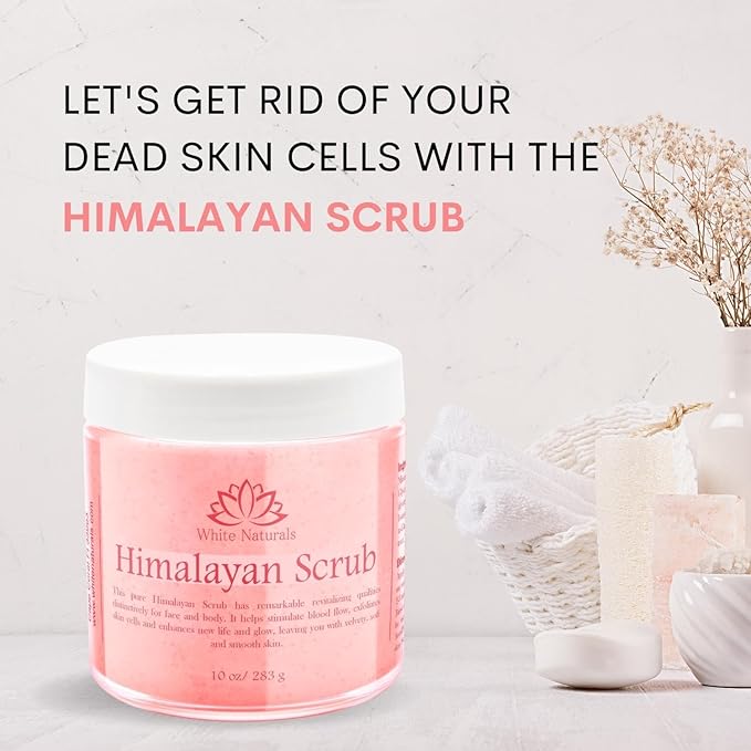 Pink Himalayan Salt Body Scrub (Pack of 2), Deep Cleansing & Moisturizing scrubber For Women, Exfoliating Scrub for Soft Skincare, Removes Dead Skin Cells, Natural Face, Foot, Hands Exfoliation