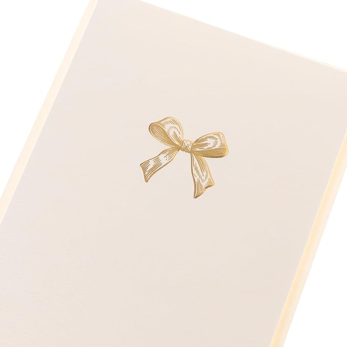 Graphique Bow Cards, Pack of 10 Cards with Envelopes, All Occasion Greetings, Blank Inside, Gold Foil Embossing, La Petite Press Collection Boxed Set, 3.25" x 4.75"