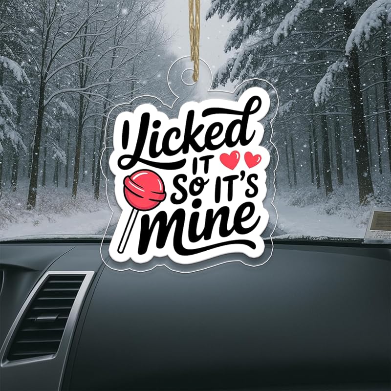 I Licked It So It's Mine Ornament, Funny Christmas Ornament, Gag Gift, Holiday Humor Decoration, Unique Keepsake Acrylic Ornament – Personalized Christmas Tree Decoration, Custom