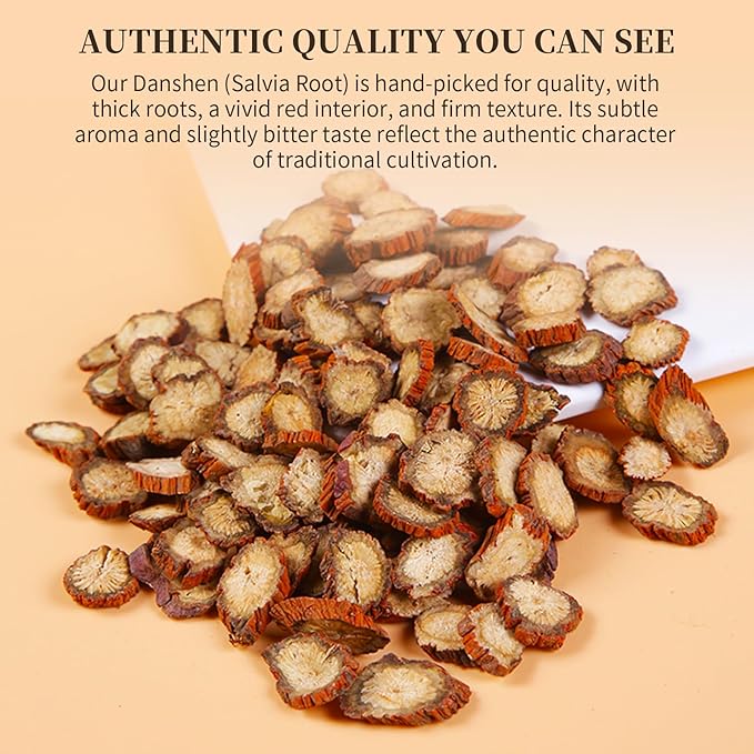 Hee Creek Salvia Root Slices 300g/10.58 Dried Dan Shen Herb Tea Cut, Natural Chinese Herbal Tea, No Additives, Non-Sulfur Fumigation, Premium Hand Selected 丹参 丹参片