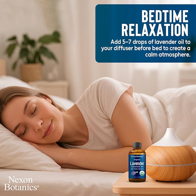 Organic Lavender Essential Oil 30 ml - Pure, Natural Oils for Aromatherapy, Diffusers, DIY, Candle and Soap Making Scent - Nexon Botanics