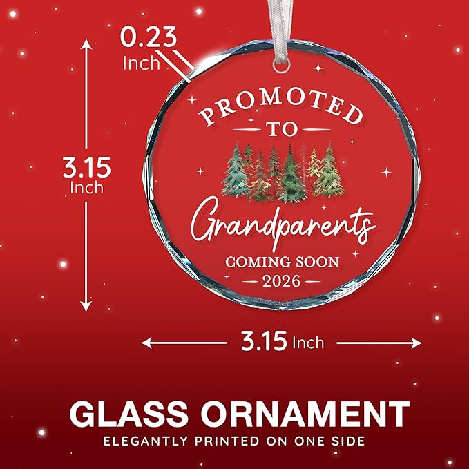 Pregnancy Announcement for Grandparents - Grandparents Baby Announcement Ornament, First Christmas as New Grandma, Elegant Gift for New Grandma, Promoted to Grandparent Celebration