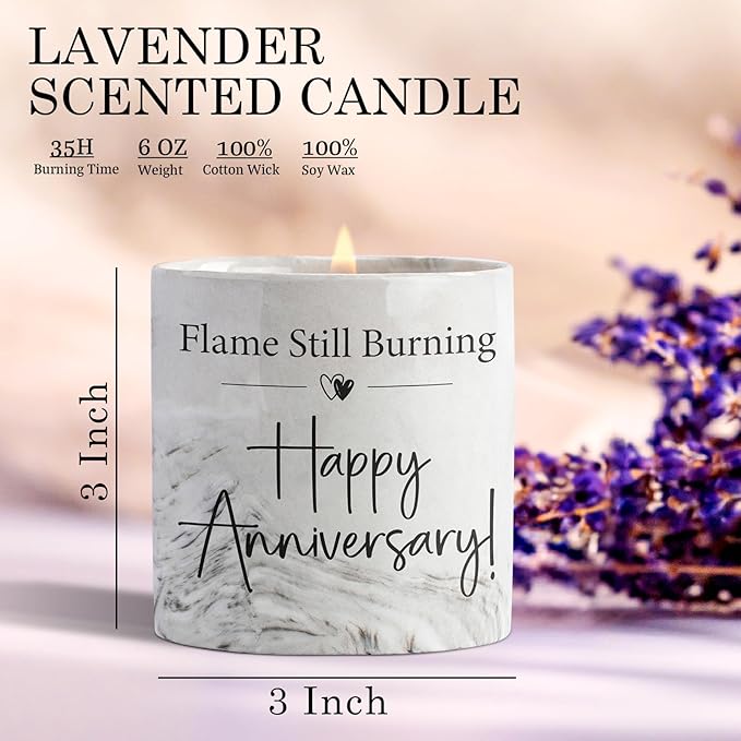 Anniversary Candle - Aniversario Gifts for Men, Women & Couples - Romantic Gifts for Him, Her - 6oz