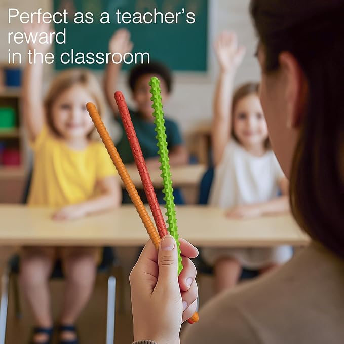 Flexible Sensory Fidget Sticks for Kids,6PCS Sensory Fidget Toys for Stress Anxiety Autistic ADHD,Calm Down Travel Airplane Essentials Toys,Stuffers Gifts for Teens Boys Girls