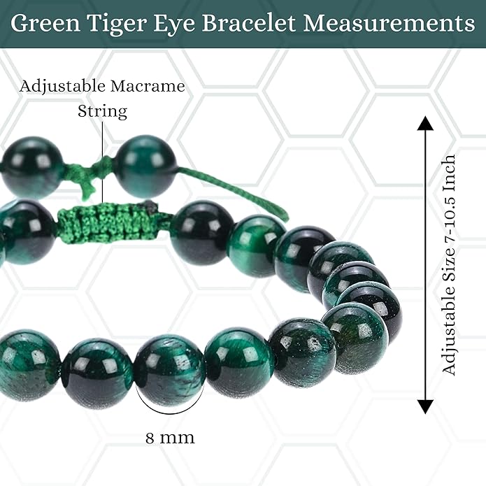 Energy Protection Crystal Handmade Adjustable Bead Bracelet Perfect for Men, Women’s Gift - Gemstone Healing Stretch Bracelet Pulsera Para Hombre Mujer Stocking Stuffer