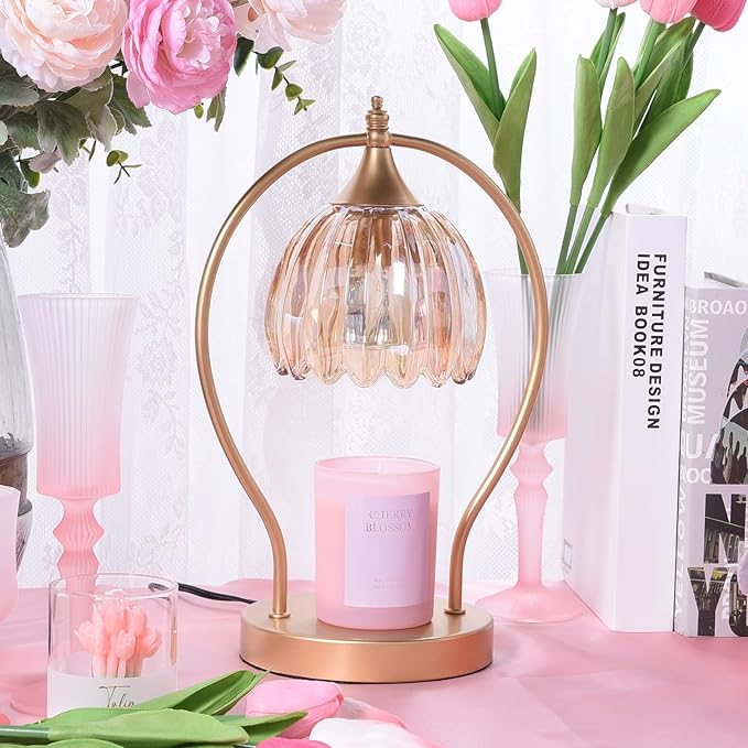 Candle Warmer Lamp with Timer Dimmable: Electric Candle Warmer Birthday Gifts for Women, Mothers Day Gifts for Mom, House Warming Gifts New Home Decor Wax Warmer for Jar Candles with 2 Bulbs