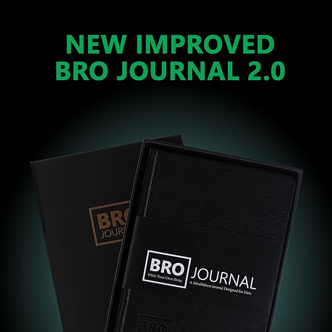 Bro Journal: 12-Week Guided Gratitude, Mindfulness, & Self-Improvement Journal for Men | Unique Daily Prompts, Activities, & Tips for Self-Care & Habit Building | A5 Size | Premium Gift Box Included