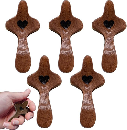Atlodas Cross My Heart, Encouragement Gift, Relieve Anxiety Comfort for Clutching, Clinging and Praying, Pocket Olive Wood Cross Religious Gift for Children and Adults (A, 5Pcs)