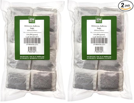 Monterey Bay Herb Co. Hibiscus Tea | 200 Tea Bags | Caffeine Free | Berry-Like Flavor | Rich in Vitamin C (Pack of 2)