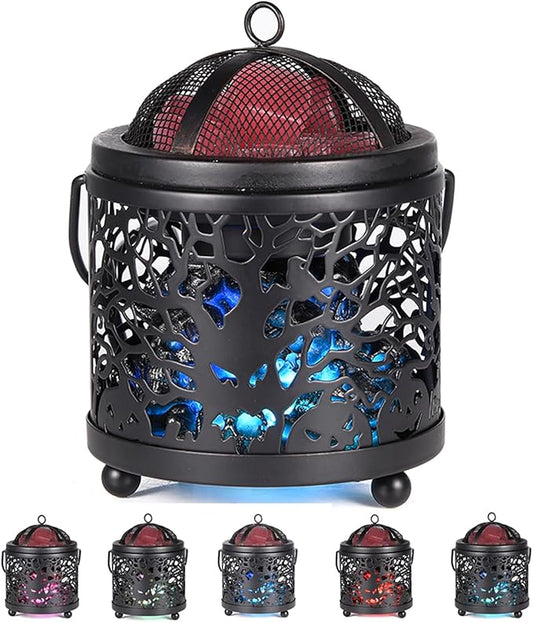 Dicimi Halloween Candle Wax Warmer, Colorful Skull Aromatherapy Wax melt Warmer, Metal Electric 4-in-1 Burners for Halloween interiors, Ideal Present for Family and Friends - Ghost Tree Skulls
