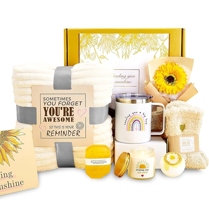 Get Well Gifts for Women After Surgery 10pc Gift Baskets Feel Better Spa Gift Basket Care Package for Mom Her Wife Friend Grandma self care