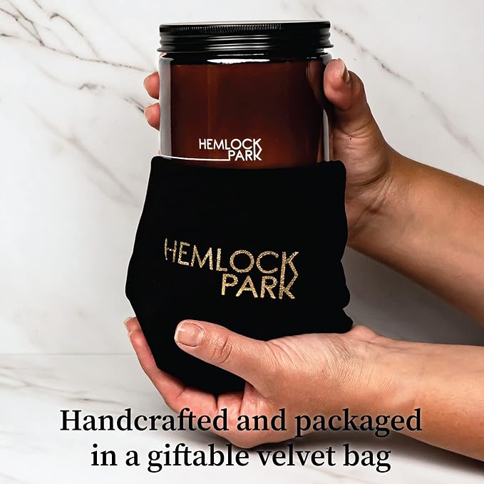 Hemlock Park Crackling Wood Wick Candle Handcrafted with Natural Coconut Wax (Large 16 oz, Scarlet Rose)