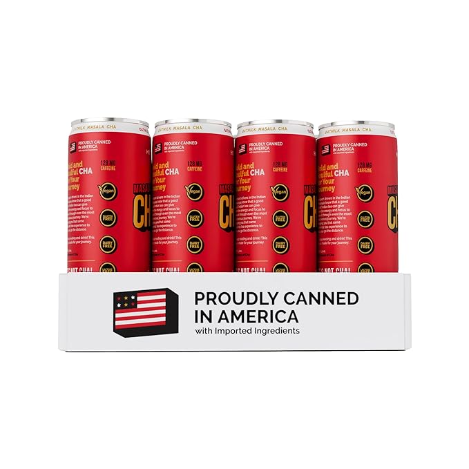 House of Cha, Oat Milk Masala Cha, 11 fl oz Cans (Pack of 12), Original Masala Chai Flavor, Vegan, Gluten-Free, Dairy-Free, Ready-to-Drink On-the-Go