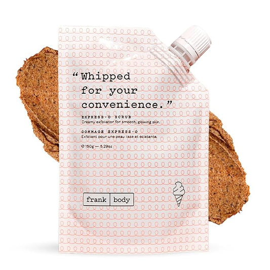frank body Express-O Coffee Scrub | Smooths, Exfoliates & Fades Marks | Coffee, Shea Butter, Grapeseed Oil & White Clay | Vegan & Cruelty Free | 150g / 5.07 oz