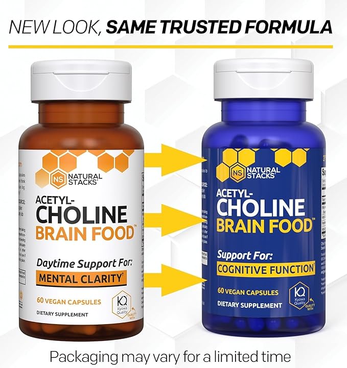 Acetylcholine Brain Food - Acetyl L-Carnitine & Alpha GPC Supplement - Supports Production of Acetylcholine - Neurotransmitter Supplement for Cognitive Function - 120 Capsules