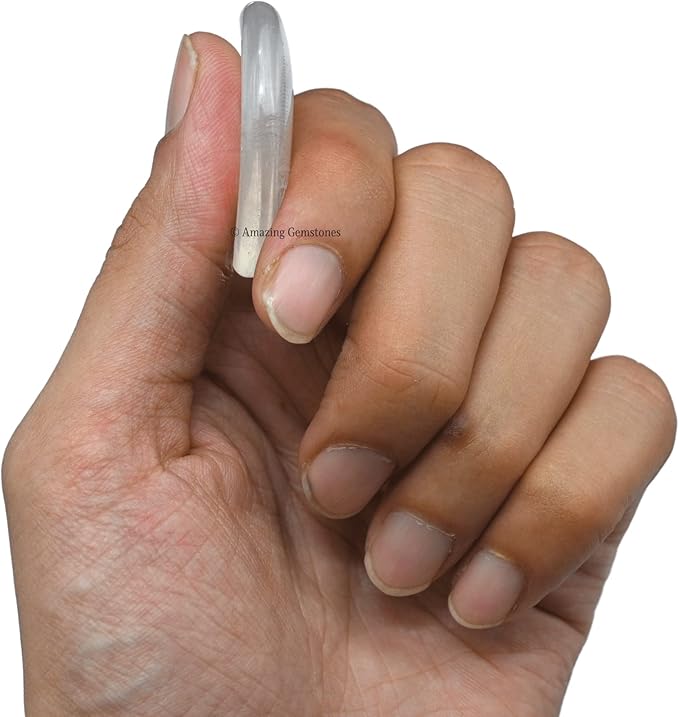 Amazing Gemstone Clear Quartz Crystal Worry Stone Crystals and Healing Stones - Worry Stones for Stress Relief Gift - Piedra Crystal Fidget for Meditation - Unique Stocking Stuffers and Birthday Gift