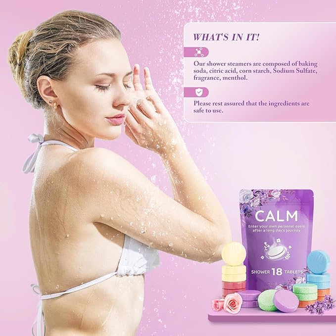 DeckTheHalls 36 Pack Shower Steamers - Mother's Day, Birthday Presents - Shower Bombs with Lavender Mint Rose Coco Ocean Grapefruit Natural Fragrance, Self Care & Relaxation Presents for Women and Men