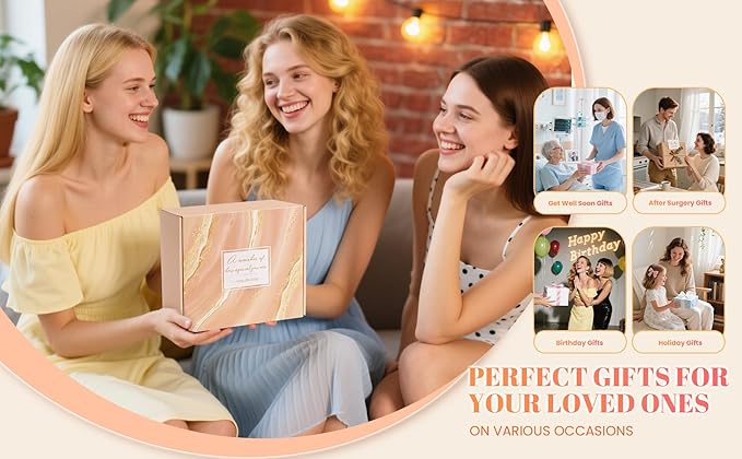 Birthday Gifts for Women, Self Care, Get Well Soon, Vanilla Coconut Relaxing Spa Basket Care Package, Unique Gifts for Mom, Sister, Wife, Girlfriend, Grandma