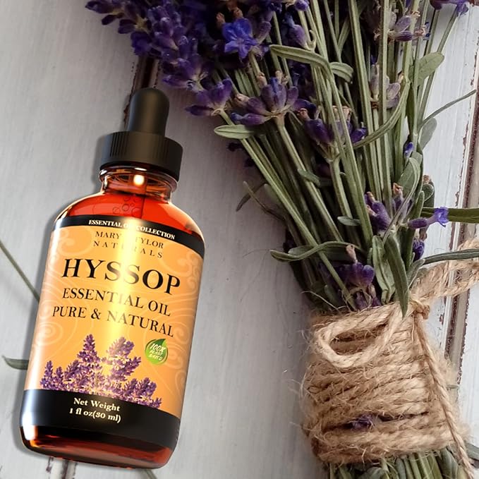 Hyssop Essential Oil (1 oz), Premium Therapeutic Grade, 100% Pure and Natural, Perfect for Aromatherapy, Relaxation, Improved Mood and Much More by Mary Tylor Naturals