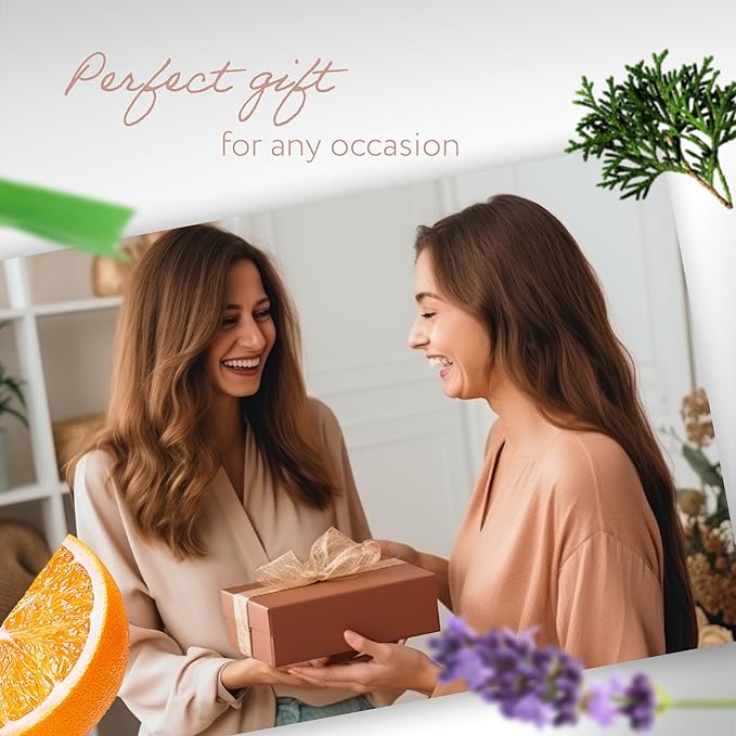 HBNO Essential Oils Set (10ml) - Top 8 Essential Oils. Ideal for Aromatherapy, Soap Making, and More - Cedarwood, Eucalyptus, Frankincense, Lemongrass, Lavender, Orange, Peppermint, Tea Tree