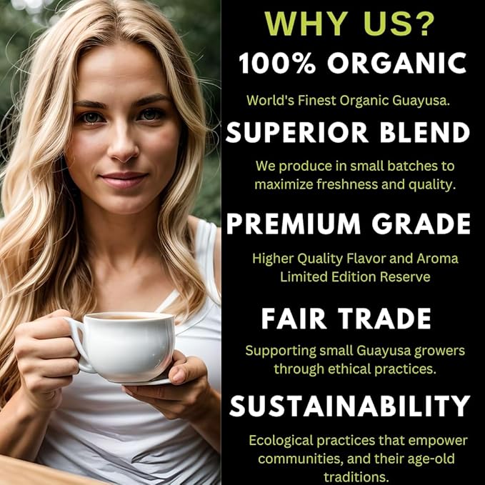 Amazonian Treasure, Organic Guayusa Tea Bags - 20 Count Box, Smooth Beverage Option, 50mg Caffeine Content, Premium Selection, Enhanced Experience Blend.