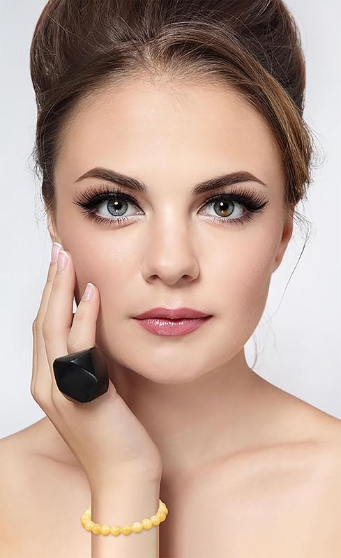 AD Beads Handmade Gemstone Stretch Elastic Bracelet Crystal Healing Reiki Nature's Beauty and Spiritual Essence Unisex (8mm, Yellow Jade (abundance and joy))