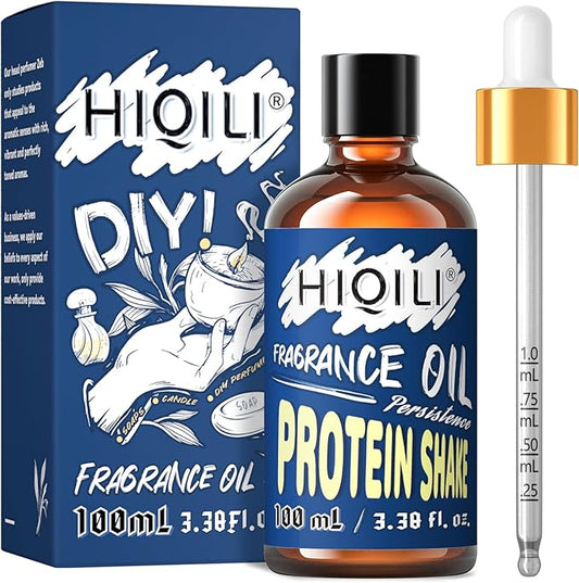 HIQILI Protein Shake Fragrance Oil 100ml - Long Lasting Scents for Diffuser for Home, Candle & Soap Making, Scented Body Products - 3.38 Fl Oz