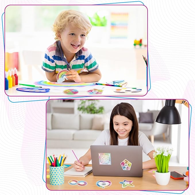 Libima 72 Pieces Anxiety Sensory Stickers Textured Stickers Fidget Mindfulness Sticker School Counselor Supplies Adult Sensory Items Anxiety Relief, 9 Styles(Classic Color)