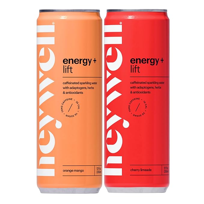 Heywell Sparkling Adaptogenic, Lift Variety Pack, 12 Fluid Ounce (Pack of 12) - Organic, Non GMO, Vegan, Gluten Free, Dairy Free