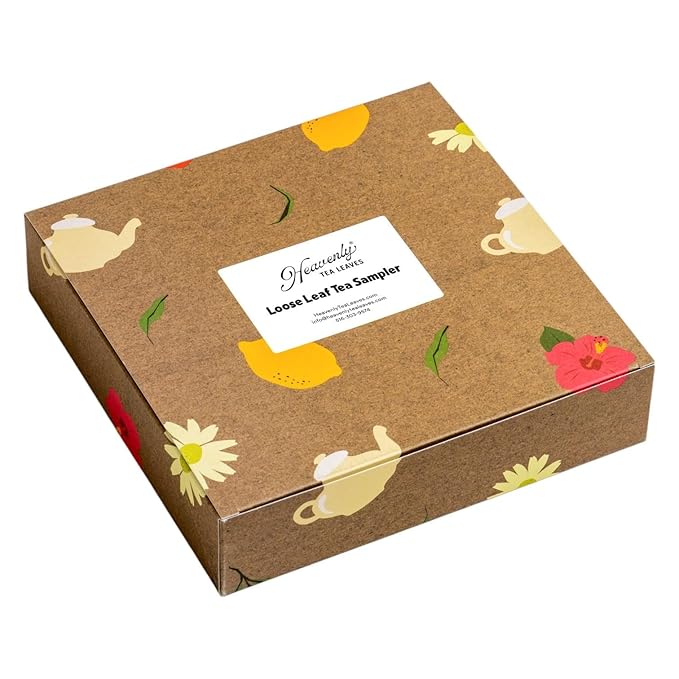 Heavenly Tea Leaves Organic Wellness Tea Sampler (Approx. 90 Cups of Tea), 9 Assorted Loose Leaf Teas & Herbal Tisanes - Great Hot or Iced, High & No Caffeine Teas, Gift Ideas for Her