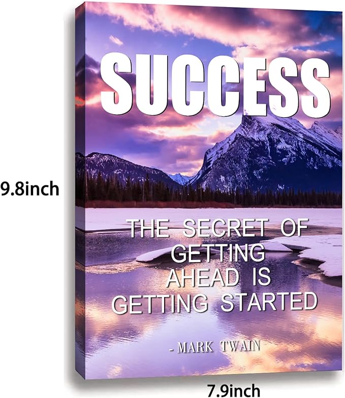 Inspirational Quotes Motto Wall Art，Motivational Office Wall Art Decoration Painting, Suitable for Library, School, Gym,Office， Living Room,Home Deco,Tabletop/Hanging,| 6-pack(29 x 38 cm) framed C