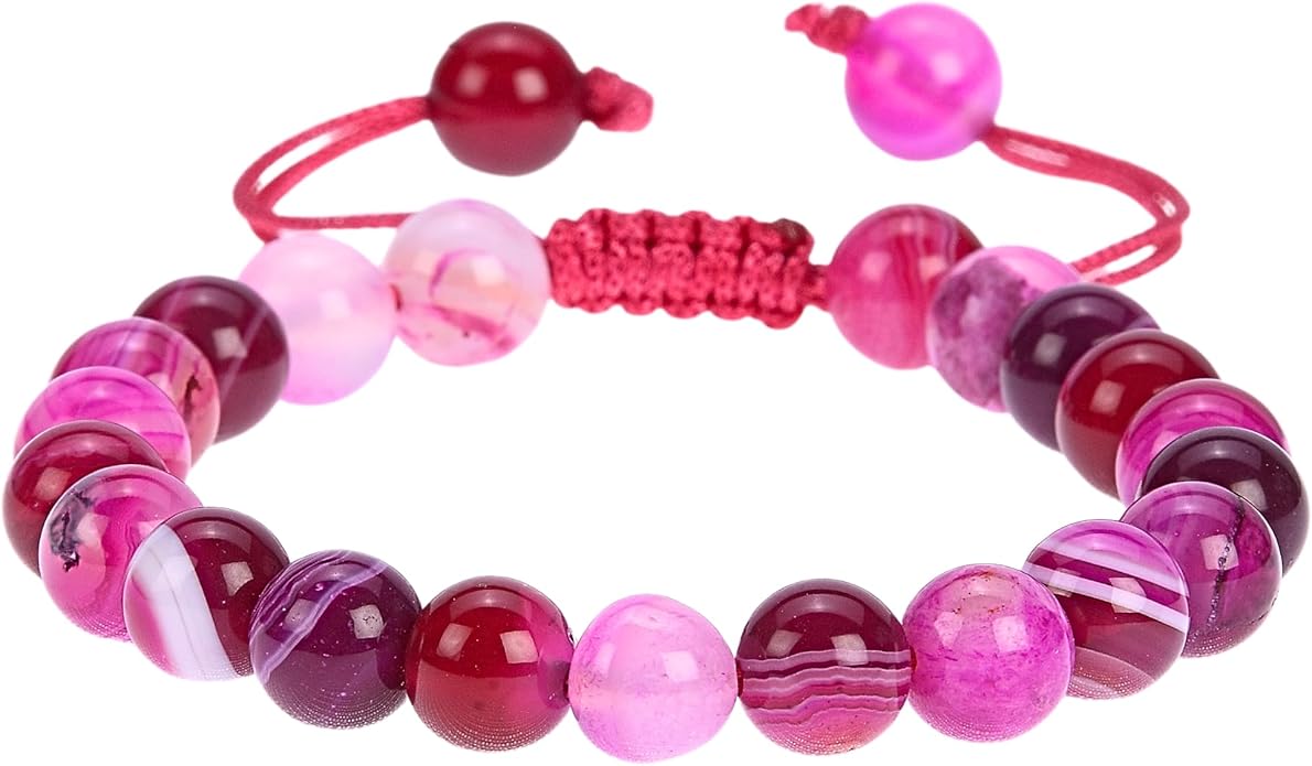 Energy Protection Crystal Handmade Adjustable Bead Bracelet Perfect for Men, Women’s Gift - Gemstone Healing Stretch Bracelet Pulsera Para Hombre Mujer Stocking Stuffer