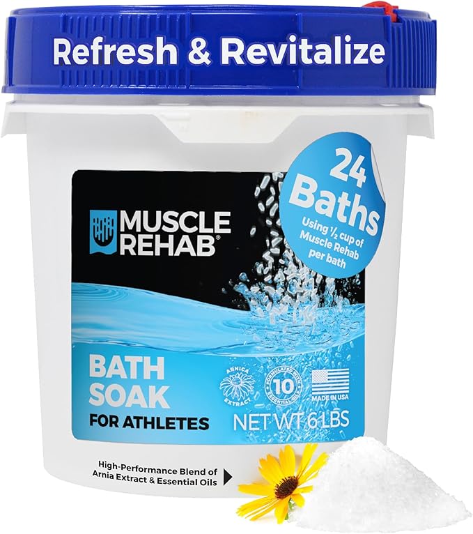 Muscle Rehab| Arnica Bath Soak with Essential Oils | Pain Relief for Sore Muscles, Joints & Foot Ache | Magnesium Bath Salts for Muscle Recovery, Relaxation & Wellness
